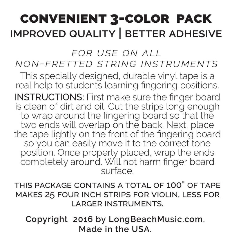[AUSTRALIA] - 3 Mini Color Violin Fingering Tape for Fretboard Note Positions 