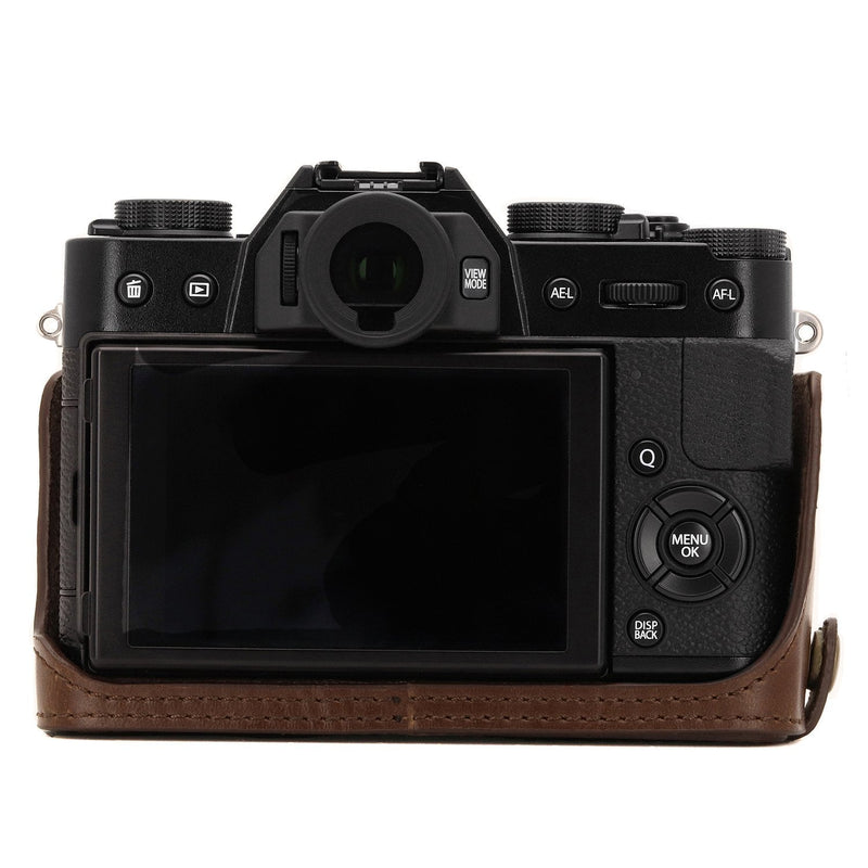 [AUSTRALIA] - MegaGear Ever Ready Leather Camera Half Case and Strap Compatible with Fujifilm X-T30, X-T20, X-T10 Dark Brown 