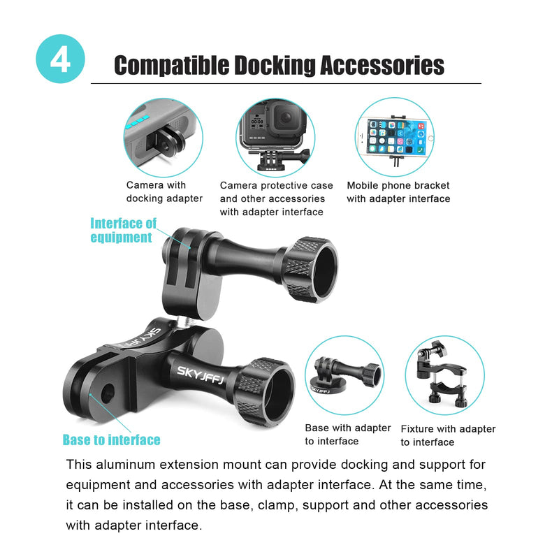 Aluminum Ball gopro Handlebar Mount, 360 Rotation and Lock Any Direction, Shock-Resistant, Compatible with Gopro Max Hero 9 8 DJI OSMO Action Camera
