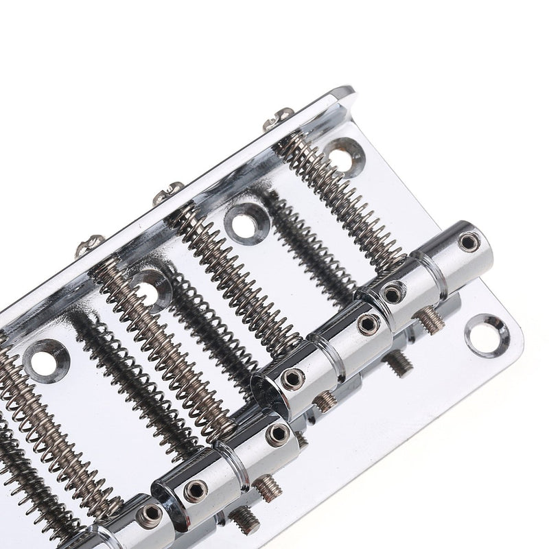 Musiclily 4-String Non-Tremolo Fixed Hardtail Bass Bridge for Jazz Bass and Precision Bass,Chrome Chrome