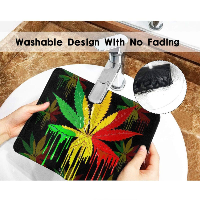 Mouse Pad Marijuana Leaf Rasta Colors with Non-Slip Rubber Base, Premium-Textured & Waterproof Mousepads Bulk with Stitched Edges, Mouse Mat for Computers, Gaming,Laptop, Office & Home, 9.8x11.8 in 10 x 12 inch