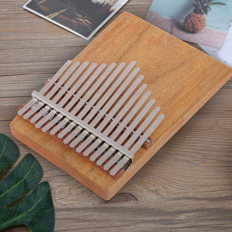 Kalimba 15 Keys Thumb Piano, Portable Full solid Camphorwood 15 Scales G Major Kalimba Instrument with Belt Bag Stickers K15CAP