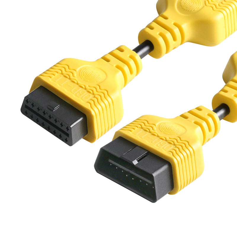 OBD2 Extension Cable AUTOOL 14CM OBD 16Pin Male to Female Extension Cable OBD2 Auto Diagnostic Extender Cord Adapter Convert Cable Yellow Support for OBD2 Standard Vehicle