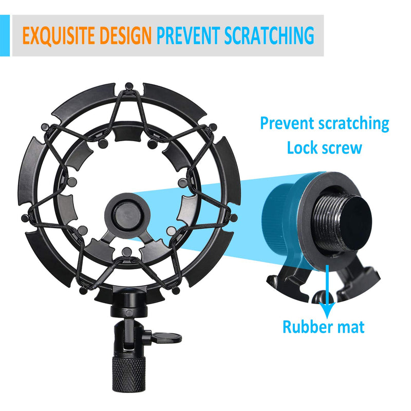 ShockMount with Foam Windscreen for Blue Yeti and Yeti Pro Microphone, Alloy Shock Mount Reduces Vibration Noise and Improve Recording Quality by YOUSHARES Shock Mount with Foam