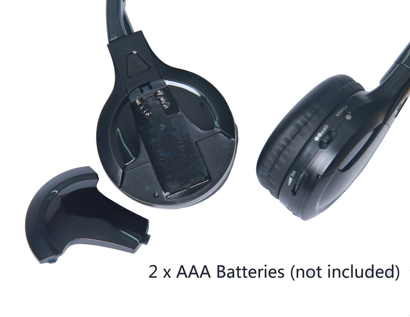 TOPXCEGUU A10 IR Wireless Headphones for Car DVD Player Headrest Video,On-Ear Infrared Headphones Headset Universal (Black) Black