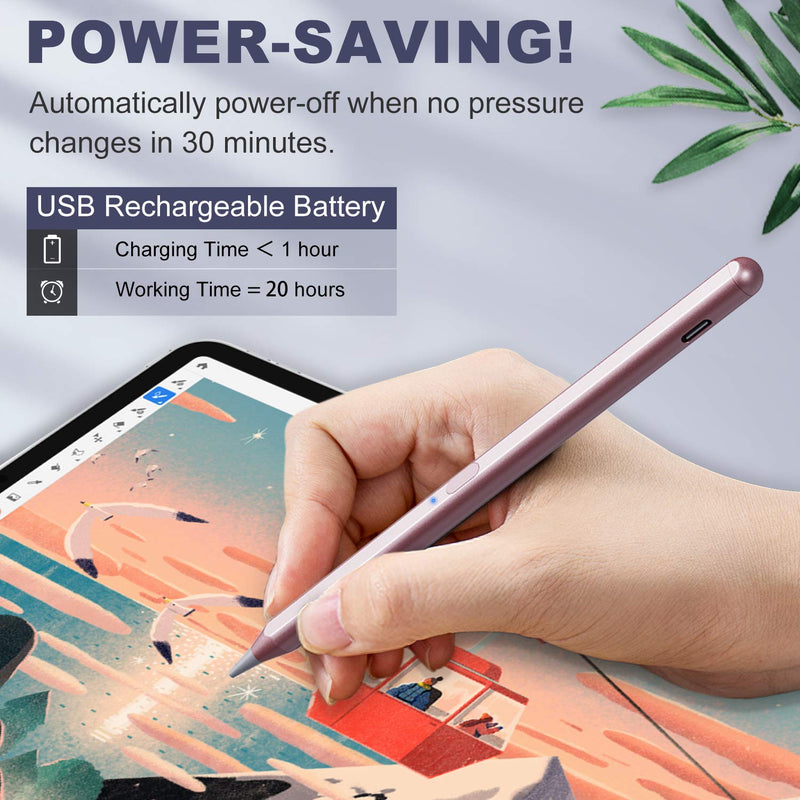 TiMOVO Stylus Pencil for iPad with Palm Rejection, Aple iPad Pencil 2nd Gen for iPad Pro 11/12.9 Inch (2018-2021), iPad 8/7/6th Gen, iPad Air 4th/Air 3rd, iPad Mini 5th, Magnetic Design, Rose Gold