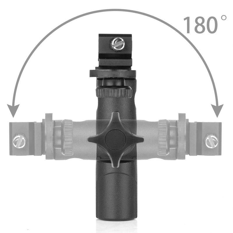 ChromLives Dual Flash Bracket Hot Shoe Speedlight Stand Umbrella Holder Light Stand Bracket Mount 1/4'' to 3/8'' Compatible with Studio Video DSLR Camera Canon Nikon Yongnuo Black