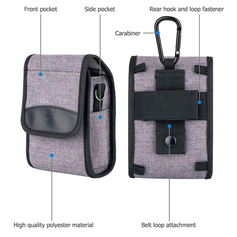 [AUSTRALIA] - Kiorafoto Compact Camera Pouch Case for Sony ZV-1 ZV1 RX100VII RX100VI RX100VA RX100V RX100IV RX100III RX100II Canon G7X III II G9X II SX740 SX730 SX620 SX610 Olympus TG-6 TG-5 Ricoh GR IIIx GRIII GR3 gray/5.1"x3.1"x2.0" 