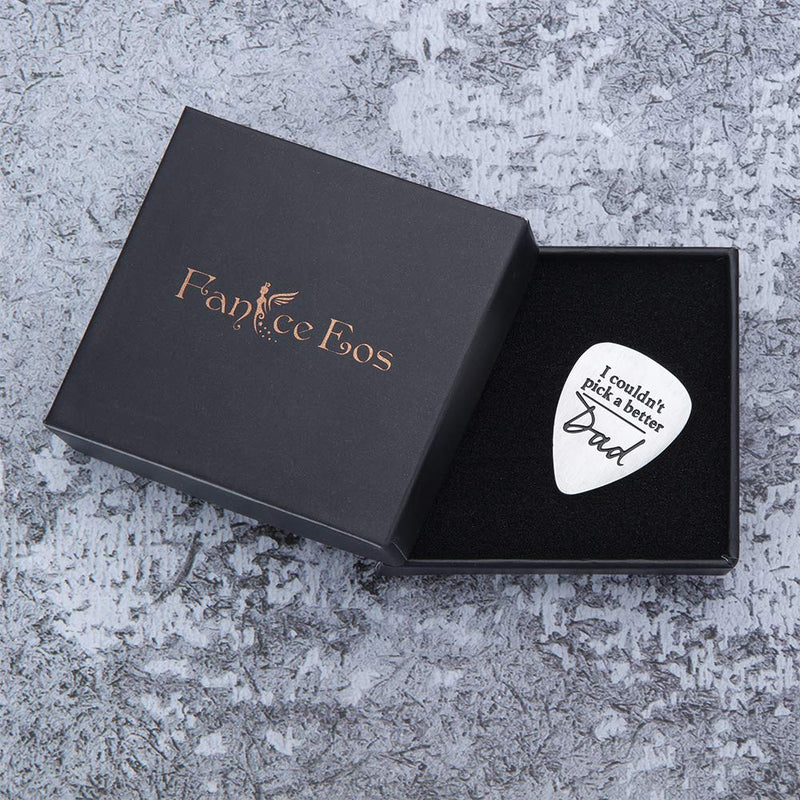 Fathers Day Gifts Keychain Dad Gifts from Daughter Son I Couldn't Pick a Better Dad Guitar Picks Funny Gift Ideas for Men Him Husband Daddy Birthday Gifts Key Ring (dad-guitar)