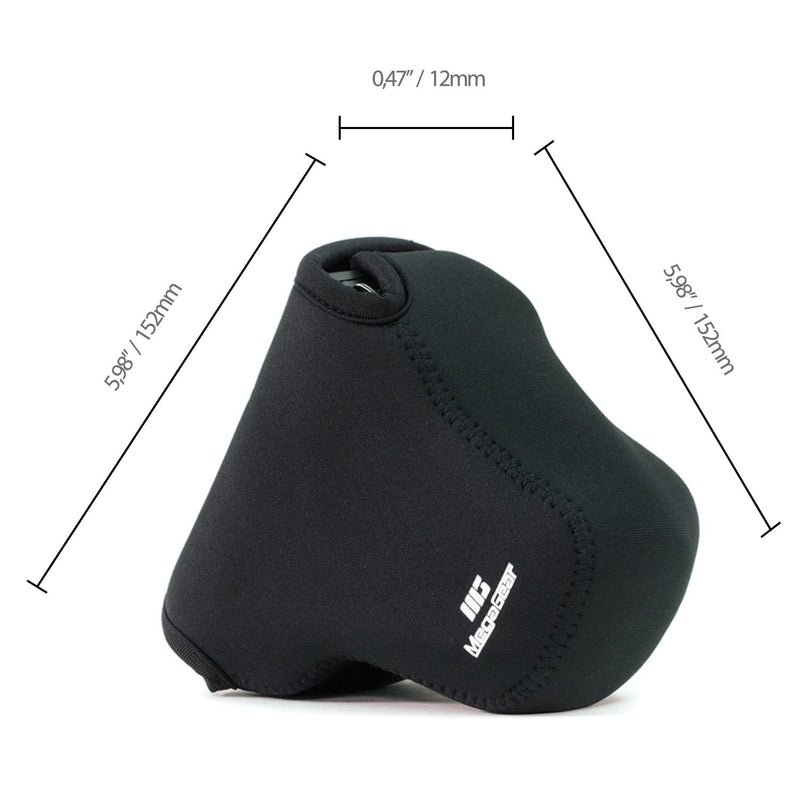 MegaGear ''Ultra Light'' Neoprene Camera Case Bag with Carabiner for Sony Cyber-shot DSC-RX10, Sony Cyber-shot DSC-RX10 II (Black) Black