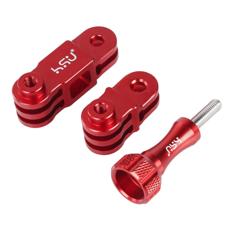 [AUSTRALIA] - HSU Aluminum Alloy Metal Adjust Arm Straight Joints Mount, Same Direction Straight Joints Mount for GoPro Hero 9/8/7/(2018)/6/5 Black,Session 5/4,Hero 3+,DJI Osmo Action Action Camera and More（Red） Red 