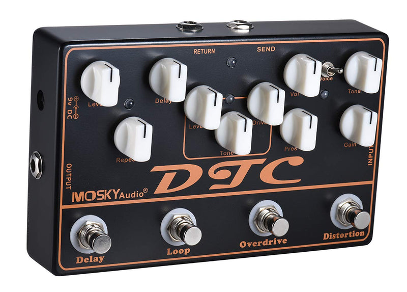 [AUSTRALIA] - Moskyaudio DTC Multieffects Processor Multi-functional Pedal with Distortion Overdrive Loop Delay Effects in 1 Unit 