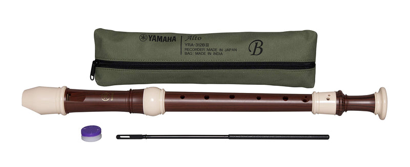 Yamaha YRA-312B Alto Recorder, simulated Rosewood finish, Key of F