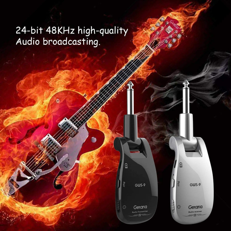 [AUSTRALIA] - Getaria 2.4GH Wireless Guitar System Guitar Transmitter Receiver Set for Electric Guitar Bass Violin 