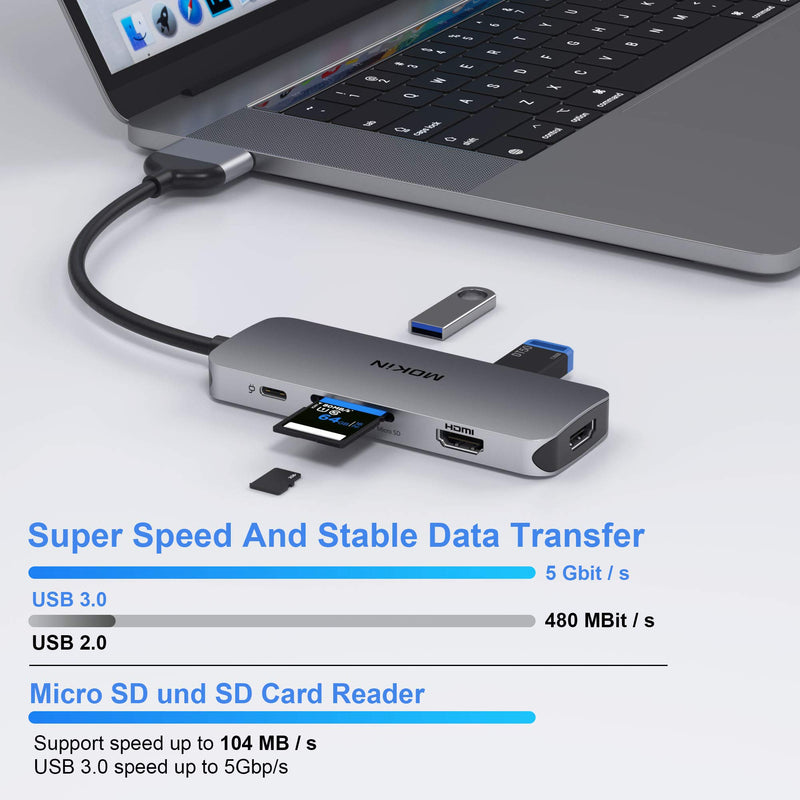 Docking Station for MacBook Pro Air, USB C Docking Station Dual Monitor,Dual HDMI Adapter Hub for Mac MacBook Pro with 2 HDMI(4K @60Hz), 3USB3.0,SD TF Card Reader and 100W PD USB C Port