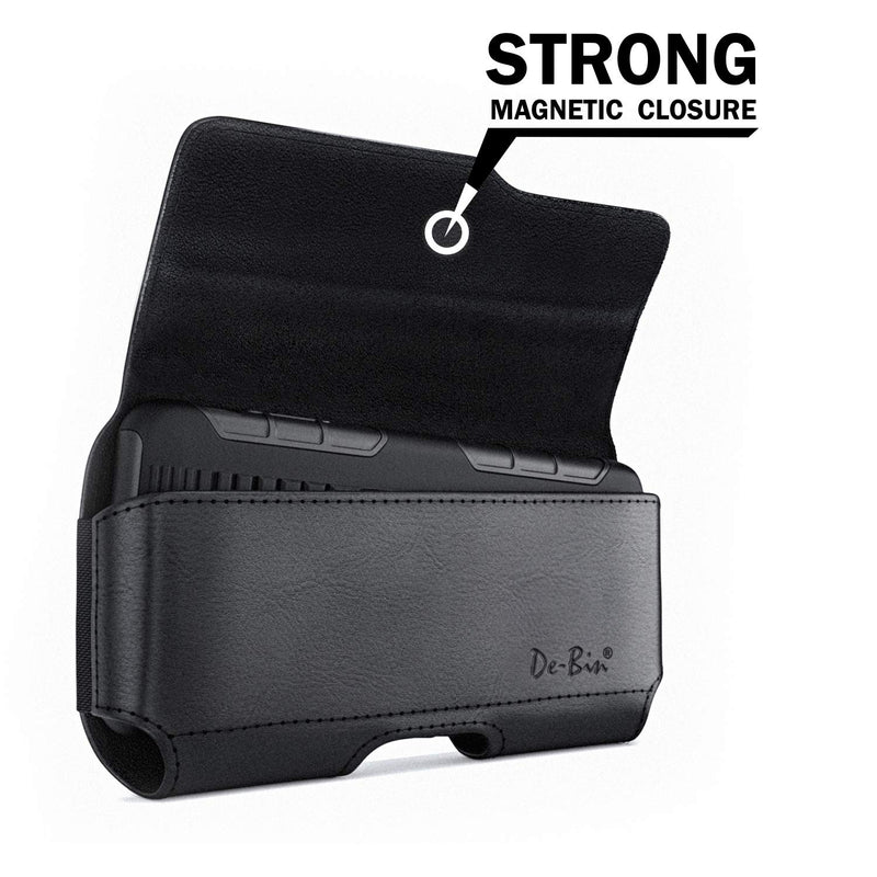 [AUSTRALIA] - De-Bin Belt Holster Case Designed for Samsung Galaxy S20 Fe, S10+, S8+, S9+, A20 A30 A50 A51 Belt Case Cell Phone Holster with Belt Clip Loops Phone Pouch Cover Fits Galaxy with Slim Case on- Black 