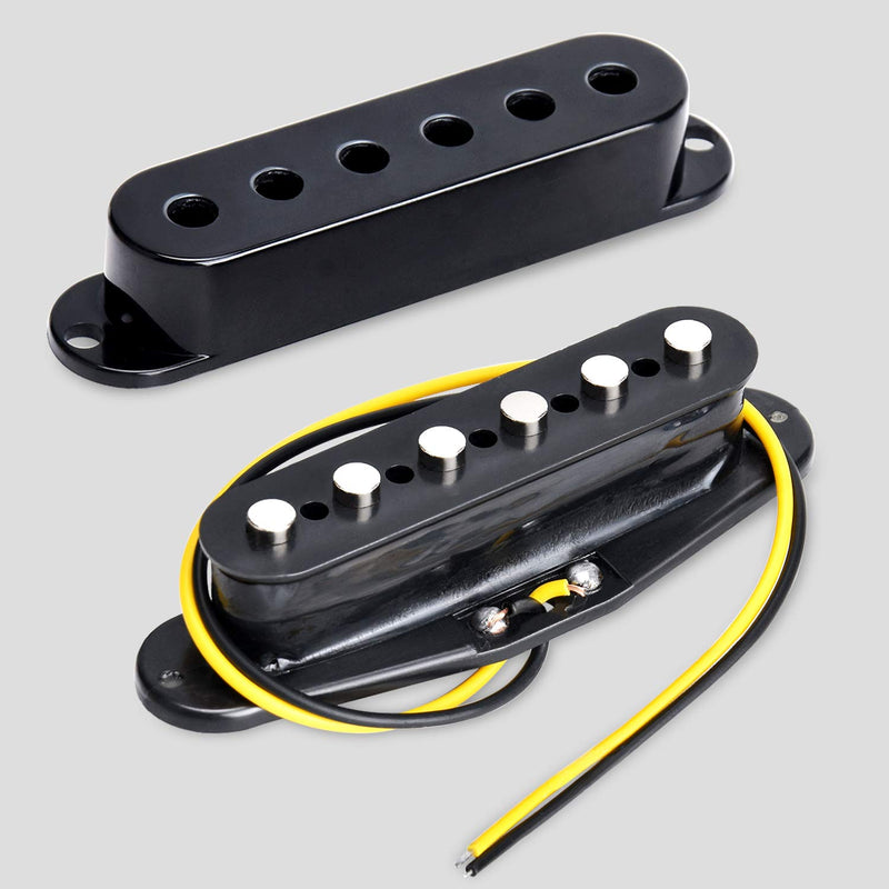 Facmogu 3PCS Single Coil Pickups, Neck/Middle/Bridge Set Pickups for Electric Guitar Electric Guitar Parts Replacement- Black