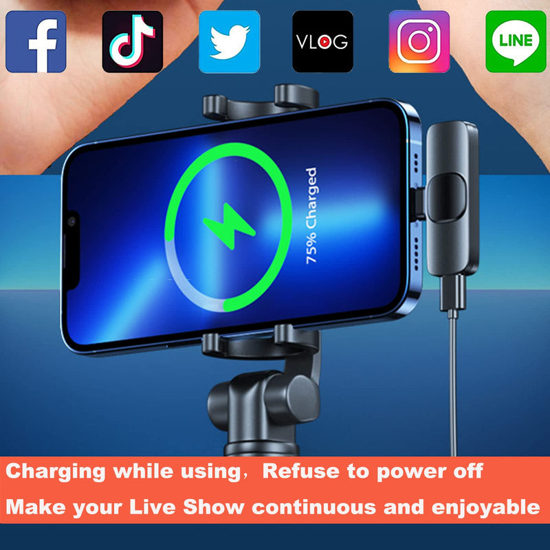 Atazevk Mini Wireless Lavalier Microphone for iPhone ipad Tiny Microphone Lapel Mic Plug-Play Small Phone Microphone Cordless,Podcast Equipment Bundle for TikTok/Live Stream/Video/Meeting