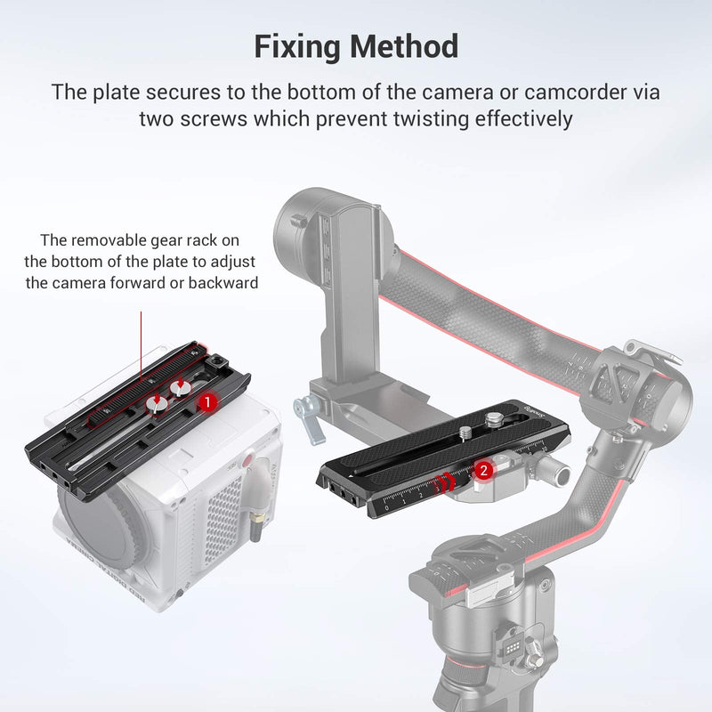SMALLRIG Quick Release Plate for Manfrotto-Type Compatible with DJI RS2, RSC2 and Ronin-S (RS 2/ RSC 2/ RS) Gimbal - 3158