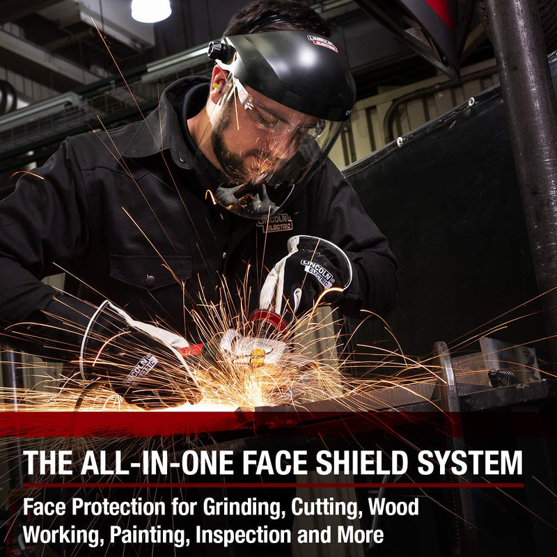 Lincoln Electric OMNIShield Professional Face Shield - High Density Clear Lens - Premium Headgear - K3750-1 Clear Faceshield - Standard