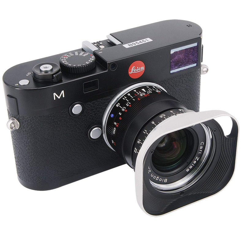 Haoge LH-ZV06P Lens Hood for Carl Zeiss Distagon T 2.8/21 21mm f2.8 ZM, C Biogon T 4.5/21 21mm f4.5 ZM, 2.8/25 25mm f2.8 ZM, 2.8/28 28mm f2.8 ZM, C Sonnar T 1.5/50 50mm f1.5 ZM Hollow Out Designed Square - Silver - Hollow Out Designed