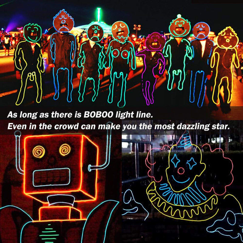 [AUSTRALIA] - BOBOO EL Wire,3 Mode Portable Neon Lights,5 by 10 ft,EL Wire Kit electroluminescent Wire for Christmas Party DIY Decorations 