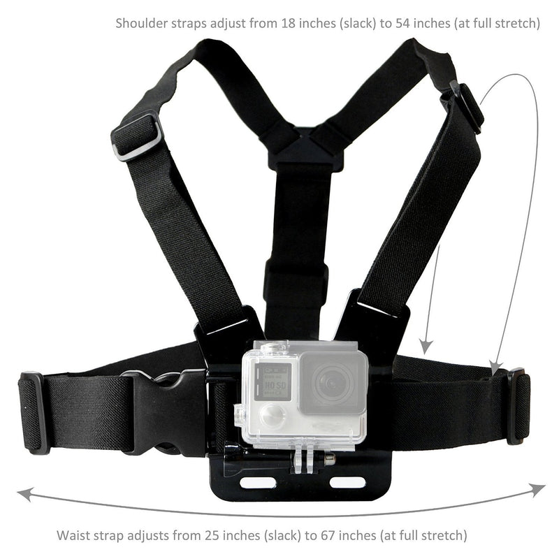VVHOOY Chest Mount Harness Adjustable Chesty Strap Compatible with Gopro Hero 8/7/6/5/4 Session DJI Osmo AKASO EK7000 Brave 4 5 6 Plus APEMAN Dragon Touch COOAU Sjcam Action Cameras