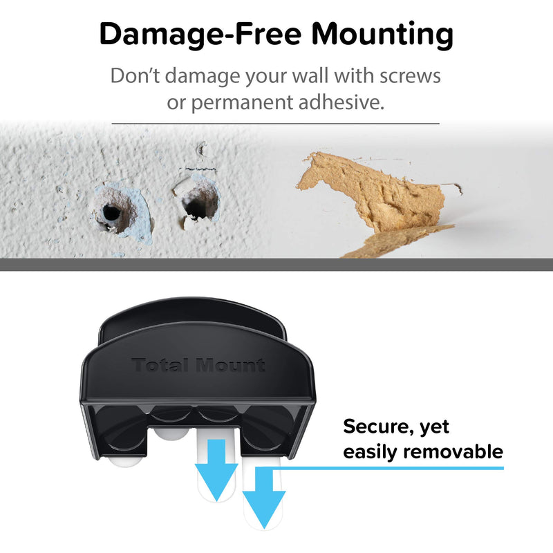 TotalMount for Headphones – Will Not Damage Your Wall With Screws or Permanent Adhesive (Premium Black – Two Pack) Premium Black – Two Pack