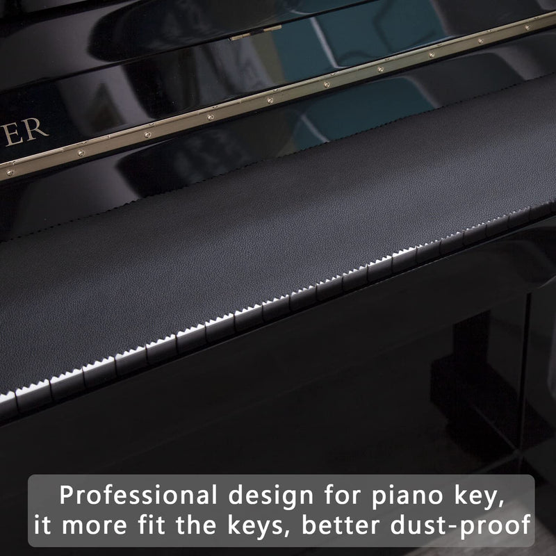 Mooson Piano Keyboard Anti-Dust Cover High Technology Fabric Key Cover Cloth Fit For Upright Piano, Electric Piano & Grand piano (Dark blue) (Black) Black