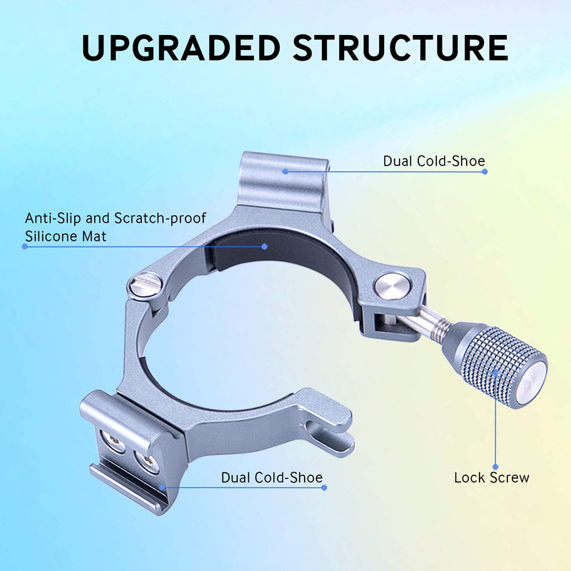 USKEYVISION Microphone Extension Adaptor Ring for Hohem iSteady Mobile Plus,iSteady Pro3/2,iSteady Multi Gimbal Accessory Dual Cold Shoe Mount for Microphone and Video Light (UVRA-iM)