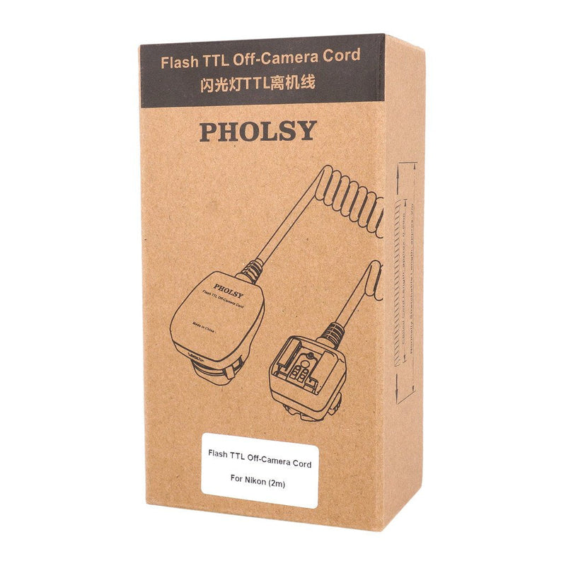 PHOLSY I-TTL-Off-Camera Flash Sync Cord for Nikon DSLR - 6.5' (2 m) Replaces Nikon SC-28