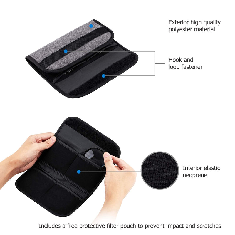 67mm Macro Close-Up Filter Set (+2 +4 +8 +10) Macro Filter Accessory with Filter Pouch for Canon EOS R RP R6 with RF 24-105mm F4-7.1 is STM Lens/Canon 90D 80D with EF-S 18-135mm f/3.5-5.6 is USM Lens 67mm