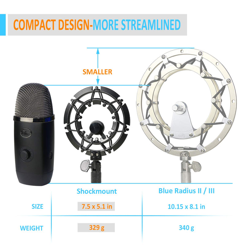 [AUSTRALIA] - Blue Yeti X Shock Mount with Pop Filter, Alloy Shockmount with Foam Windscreen Reduces Vibration and Shock Noise Matching Boom Arm Mic Stand, Designed for Blue Yeti X Microphone by YOUSHARES Shock Mount with Windscreen 
