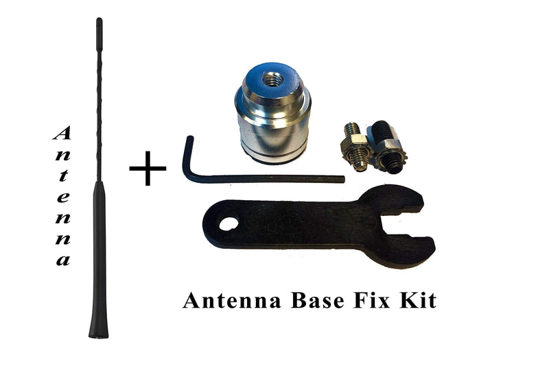 11" Antenna MAST Black + Radio Antenna Base Repair Kit for GMC Chevy and Buick Cadillac Cars & Trucks