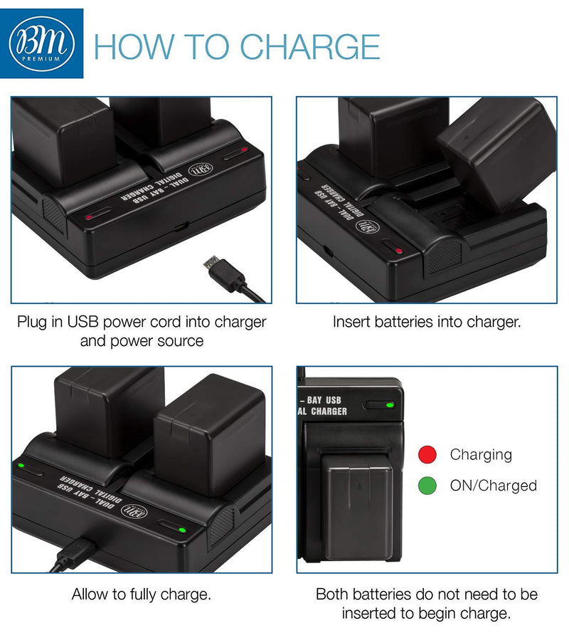 BM 2 VW-VBT380 Batteries and Dual Charger for Panasonic HC-V800K, HC-VX1K, HC-VXF1, HHC-WXF1, CV510, HCV520, HCV550, HC-V710, HC-V720, HC-V750, HC-V770, HC-VX870, HC-VX981, HC-W580, HC-W850, HC-WXF991