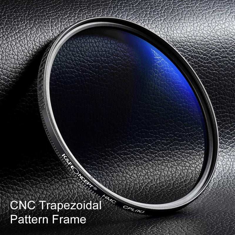 K&F Concept 55mm Circular Polarizer Glass Filter Ultra-Slim, 18 Multi Layer Coatings Circular Polarizing Filters for Camera Lens