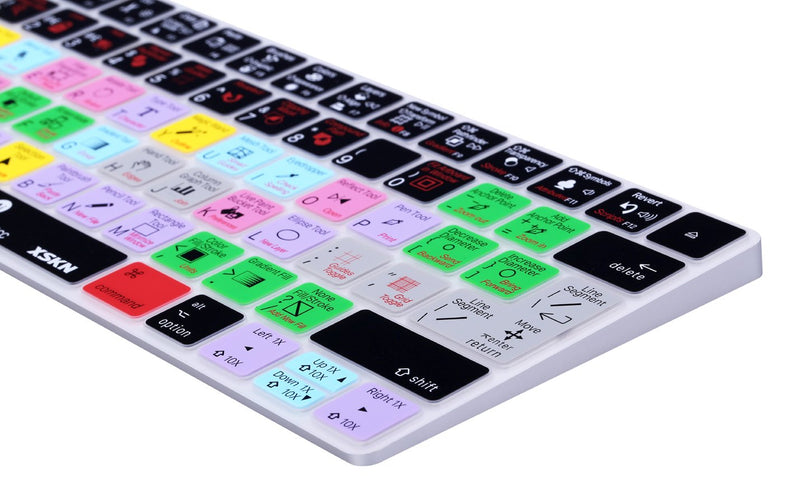 XSKN Magic Keyboard Adobe Illustrator Shortcut Keyboard Cover, Durable AI Hotkeys Silicone Keyboard Skin for Apple Magic Keyboard MLA22LL/A MLA22B/A (Not fit for Other Models)