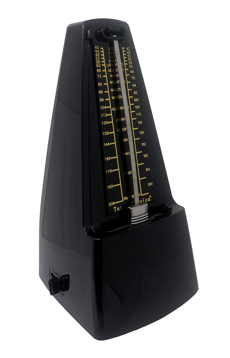 Tetra-Teknica Essential Series MT-19 Classic Mechanical Metronome for Piano, Guitar, Violin, Drum and More, Color Black
