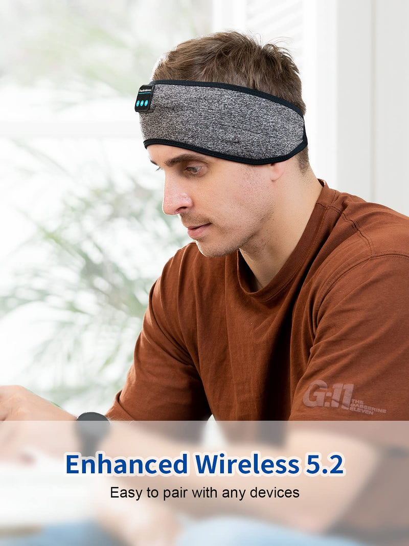 Sleep Headphones Sports Headband, Adjustable Wireless Headband Headphones, Long Time Play Headphone Band with Built in Speakers Perfect for Sleep,Workout,Running,Yoga,Travel,Insomnia