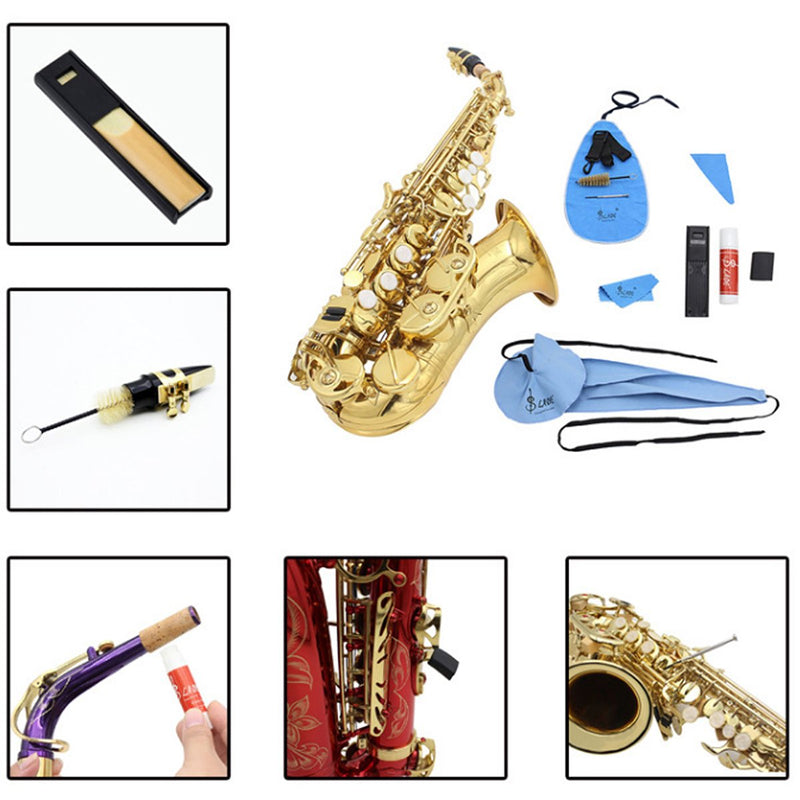Buytra 10-in-1 Saxophone Cleaning Kit for Flute Instruments Includes Sax Swab, Cleaning Cloth, Mouthpiece Brush, Cork Grease, Thumb Rest Cushion, Clarinet Screwdriver and Reed Case Blue 10 in 1