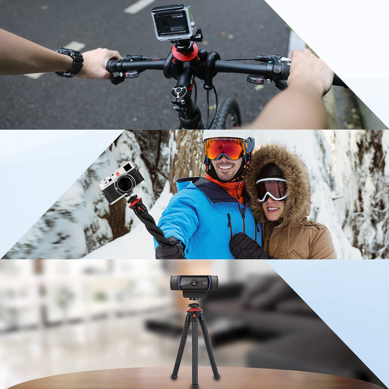 Mini Tripod for Camera/Phone/Webcam, NexiGo Flexible Camera Tripod Stand, Compatible with NexiGo Logitech Webcam C920 C922 Brio iPhone/Android/Camera, Vlogging/Live Streaming (Black)