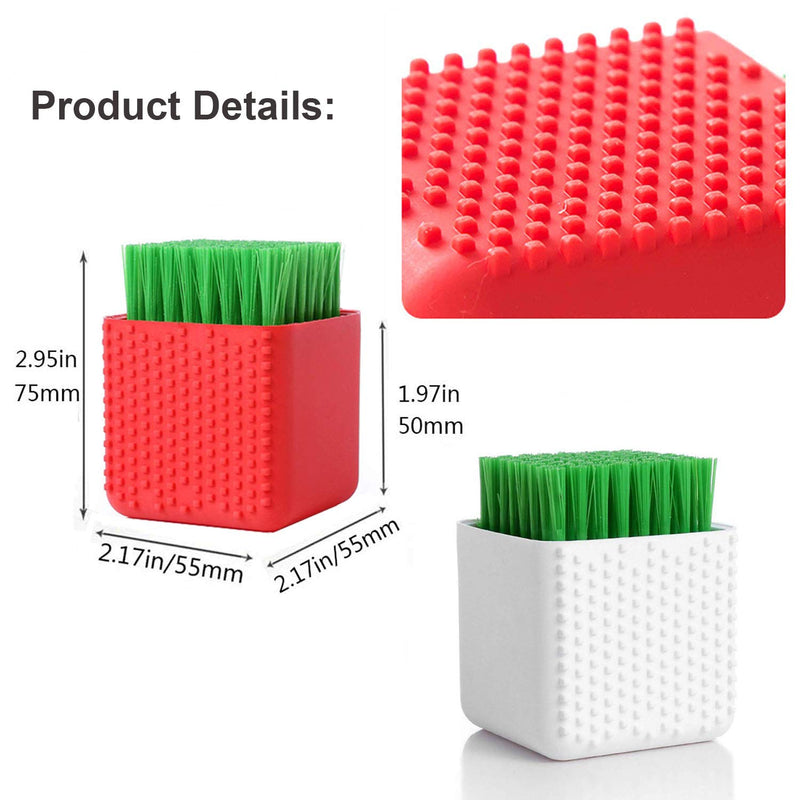 Selaurel Silicone Laundry Scrub Brush Multi-use Household Clothes Washing Brush Dual-use Scrubbing Brush for Clothes Underwear Shoes, Plastic Soft Cleaning Tool(Red) Red