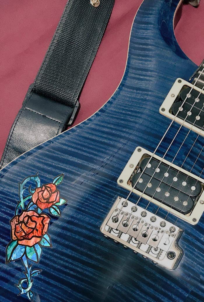 Rosa/Red Rose (Abalone Red) Flower Inlay sticker Decals for Guitar and Bass