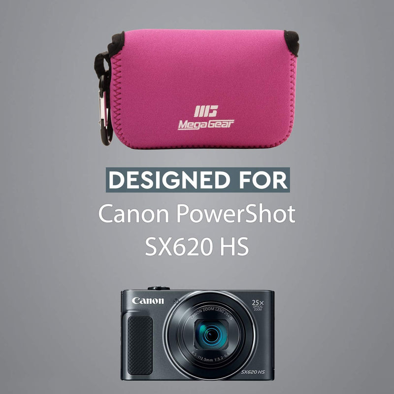 Megagear Canon PowerShot SX620 HS Ultra Light Neoprene Camera Case, with Carabiner - Hot Pink - MG817