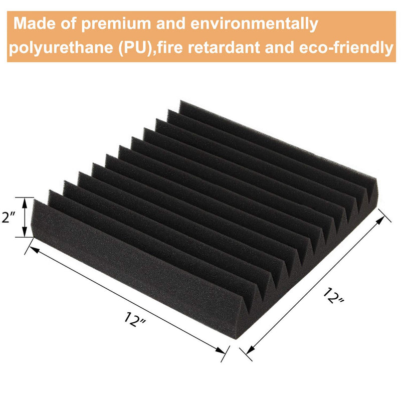 [AUSTRALIA] - 8 Pack 2" X 12" X 12" Sound Proof Foam Panels Fire Retardant Acoustic Foam Noise Dampening Sound Absorbing Panels Sound Deadening Padding for Studios, Recording, Vloggers 