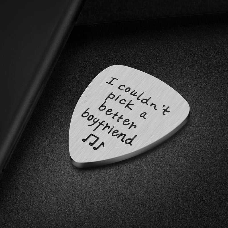 Boyfriend Gifts for Him Men - I Couldn't Pick A Better Boyfriend Guitar Pick Musician Gifts for Boyfriend, Christmas Valentines Day Gifts for Boyfriend, Anniversary Gifts for Him Men