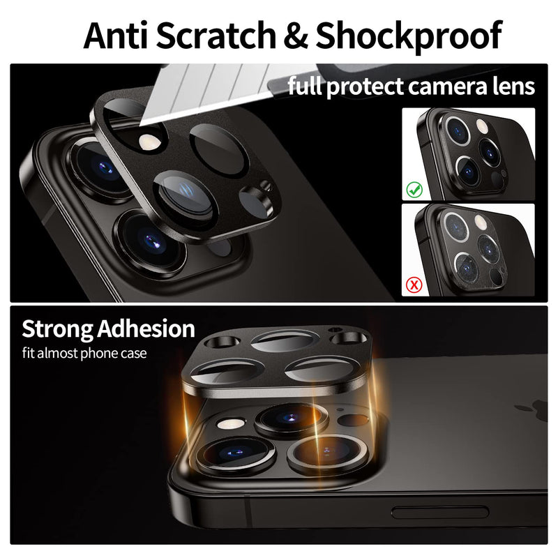 WSKEN for iPhone 13 Pro/iPhone 13 Pro Max Camera Lens Protector,[HD Shooting] Matte Alloy Metal Glass Camera Screen Protector Scratch Resistant Cover Accessories,Graphite Graphite