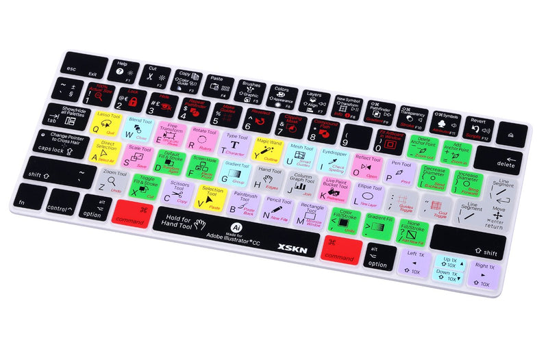 XSKN Magic Keyboard Adobe Illustrator Shortcut Keyboard Cover, Durable AI Hotkeys Silicone Keyboard Skin for Apple Magic Keyboard MLA22LL/A MLA22B/A (Not fit for Other Models)