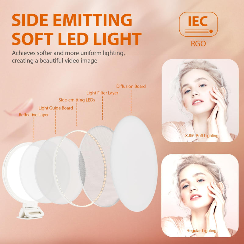ACMEZING Full-Screen Ring Light 60 LED Side Lighting Anti-Glare Clip on Ring Light for Phone iPhone Laptop Computer Monitor, 3 Light Modes for Live Streaming, Selfies, Video Conference, Zoom Lighting
