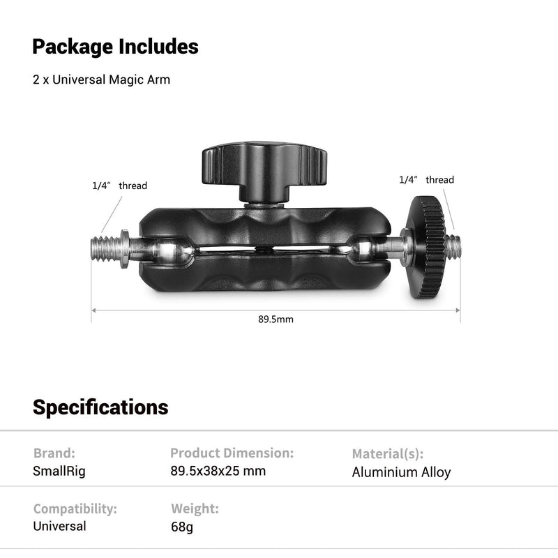 SmallRig Universal Magic Arm with Small Ballhead (2 Pack) KBUM2701